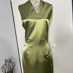 Green Satin Dress